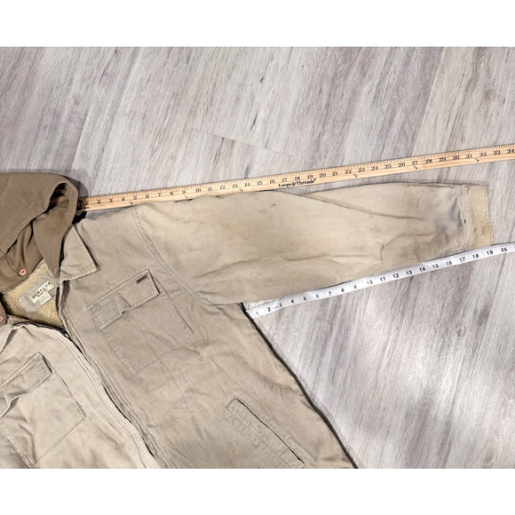 VTG 90s Honolua Surf Co Men's Corduroy Khaki Zip Hoodie Jacket XL EUC Read - Picture 6 of 16